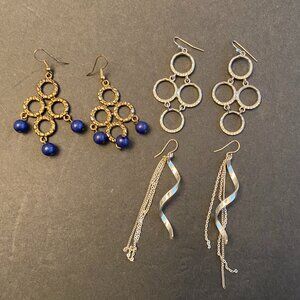 Dangle Earrings 3 Pairs Costume Jewelry included.